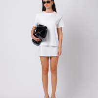 Minissaia feminina de paetê mindset branca