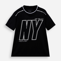 Camiseta infantil esportiva ny preta