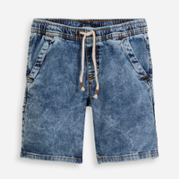 Bermuda reta infantil jeans cós elástico azul