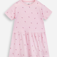 Vestido infantil de algodão cerejas colorido