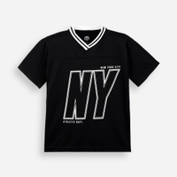 Camiseta esportiva infantil manga curta preta