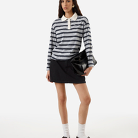 Minissaia feminina jeans cintura alta preta