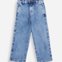 Calça baggy infantil jeans azul