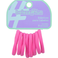 Kit de elásticos para cabelo rosa com 8 unidades
