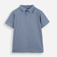 Polo infantil de algodão manga curta azul