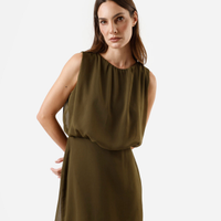 Vestido curto feminino blusê decote redondo verde