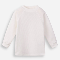 Blusa infantil com algodão manga longa canelada off white