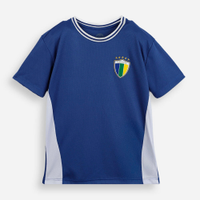 Camiseta esportiva infantil manga curta brasil azul