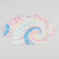 Blusa Infantil Estampada Tie Dye Manga Curta Off White