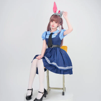 Anime Zootopia Judy Cosplay Dress Anime Girls Cosplay Judy Hopps Police Rabbit Bunny Costume for Women Carnival Party Outfit