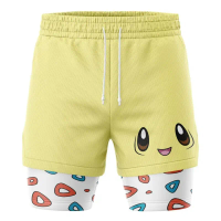 Fashionable, Dynamic, and Moving Anime Series Shorts for Men's Fitness Pants