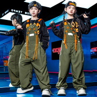 Korean Fashion Kids Hip Hop Overall Suit Dance Rapper Clothes Set Boy Girl Hiphop Streetwear Children Stage Performance Uniform