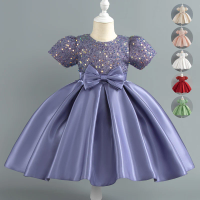 Baby Girls Christmas Dress Sequin ShortSleeve Party Dress Birthday Toddler Dress Wedding Princess Dress for Kid Girl Luxury Cown