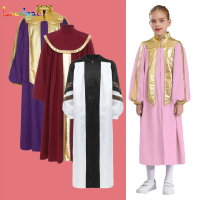 Girls Color Block Choir Church Robe Muslim Thobe Graduation School Celebrations Ceremony Long Sleeve Halloween Cosplay Gown