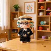 New Cute Handmade Knitted Cartoon Doll Yarn Crochet Bag Pendant Concert Peripheral Fan Support Figurine Creative Decor Gift