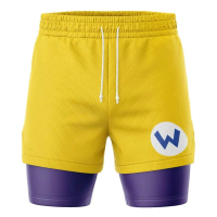 Double-layer Men's Summer Casual Shorts, Loose and Breathable Quick-dry Pants