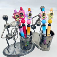 10PC 3D DIY Bear Silicone Beads Nipple Chain Bead Pen Bead Jewelry Accessories 3D Focal Bead Food Grade Silicon For Baby Gift