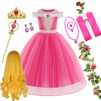 2 4 6 8 Yrs Disney Sleeping Beauty Carnival Dress up Girls Aurora Cosplay Halloween Apparel Princess Toddler Christmas Ball Gown