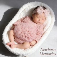 Newborn Photography Outfit Baby Tutu Lace Tulle Skirt and Headband 2 Piece Set Photo Shooting Costume for Studio
