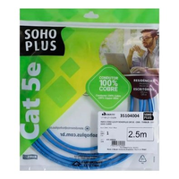 Patch Cord CAT.5e Furukawa SohoPlus, 2.5m, Azul , T568A/B - 35104004