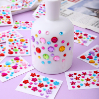 Hot Selling Colorful Acrylic Diamond Stickers Self Adhesive Mixed Heart Round Gems for Phone Case DIY Craft Supplies