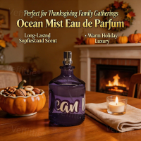 Festive Holiday Bluebell Pear Fragrance, warm fruity woody scent, sandalwood cedar base, all-day fresh for holiday gatherings