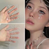 Face Stickers Shiny Crystal Tear Drop Rhinestone Waterproof Self Adhesive for Concert Electronic Music Stage Makeup