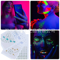 Glow in The Dark Face Rhinestones Self Adhesive Resin Gems for Forehead Third Eye Stage Makeup Party Decor