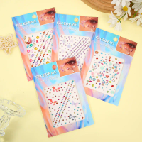 2 in 1 Butterfly Flower Face Eye Rhinestone Stickers Self Adhesive Pearl Gems for Bracelet DIY Stage Makeup Decor