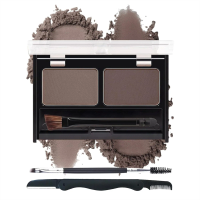 Eyebrow Powder Kit, Waterproof 2 Colors Brow Palette Long Lasting 16H, Natural Eyebrow Makeup for Sparse Brows with Brush &