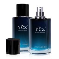 YCZ Men Eau De Toilette,Oriental Bergamot,Orange，Sandalwood，Vanilla, Long Lasting Daily Perfume 3.3Fl oz 100ml 2Pcs