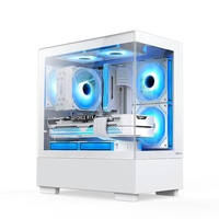 Gabinete Gamer Hyrax HGB320, Mid Tower, ATX, Frontal e Lateral em Vidro Temperado, Sem FANs, Branco - HGB320W