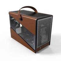 Gabinete Gamer Montech Heritage Pro, M-ATX, Mid-Tower, Vidro Temperado, 4X Fans, Preto e Marrom - HRTGPBK