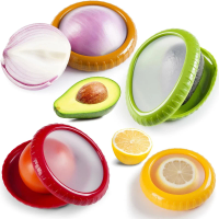 Avocado onion storage set, 4-piece reusable silicone fruit and vegetable antioxidant box, refrigerator storage container