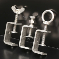 304 Stainless Steel Threaded C Clamp Bolt Adjustable Opening Heavy Duty U Clamp for Woodworking Construction Hanging Fixing