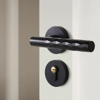 CNC Precision Carved Aluminum Oxide Indoor Bedroom, Household Silent Wooden Door Lock, Light Luxury Handle Lock