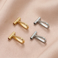 2pcs 14K Brass Vertical Pin to Pendant Brooch Necklace Keychain Converters Tube Design with Bail Convert for DIY Jewelry Making