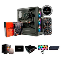 Kit PC Gamer Start I Husky, Processador Ryzen 5 5500 + Placa-Mãe Nexus A520 + RX 580 + 16GB RAM + SSD Husky 512GB + 3X Fans + Montagem