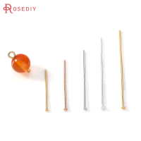 16MM 18MM 20MM 25MM 30MM 40MM 45MM 50MM 18K Gold Color Brass Flat Pins Eye Pins Connect Beads Pins Jewelry Accessories Findings