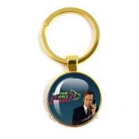 Famous American TV Series Better Call Saul Keychain Los Pollos Hermanos for 25mm KeyChain Pendant Accessories Cabochon Jewelry