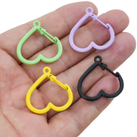 5pcs Colorful Metal Iron Keychain Keyrings Rotating Buckle Heart Lobster Clasps Hooks For Jewelry Making Key Chains Accessories