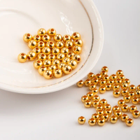 925 Sterling Silver Beads 2mm-10mm 18K Filled Gold Plated Round Beads for DIY Bracelet Necklace Earring Jewelry Making