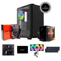 Kit PC Gamer Start III Husky, Processador 5 5600GT + Placa-Mãe Nexus A520 + 16GB RAM + SSD Husky 512GB SATA III + 3X Fans + Montagem