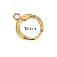 10pcs 12mm Hypoallergenic Earrings Hooks Clasps PVD Never Fade Stainless Steel Earrings Making Diy Jewelry Accessories Findings