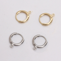 Eruifa 20pcs 12mm Earing Base Connector Linker Holder Outer Inner Brass Hoop Clip For Earring DIY 2 colors Nickle And Lead free