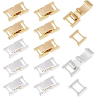 12Pcs 2 Colors Fold Over Jewelry Clasp Brass Bracelet Extenders 0.59x0.33x0.16 Inch Small Fold Over Clasp Foldover Extension