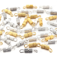 30pcs/lot Metal Cylinder Clasps Fasteners Buckle End Clasps Connector For DIY Jewelry Making Necklace Bracelet Accessories