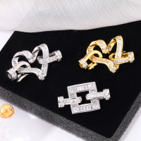 Juya 18K Gold Plated Fasteners Accessories Decorative Connector Lock Clasps For DIY Luxury Crystals Gems Pearls Jewelry Making