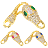 Juya 18K Real Gold Plated Snake Connector Fastener Hook Clasps Accessories For DIY Needlework Cuba Chains Pearls Jewelry Making