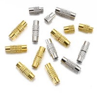 10pcs/20pcs Knurled Screw Clasps Copper Plated Threaded Spiral Locking Closures for Pearl Necklaces & Bracelets